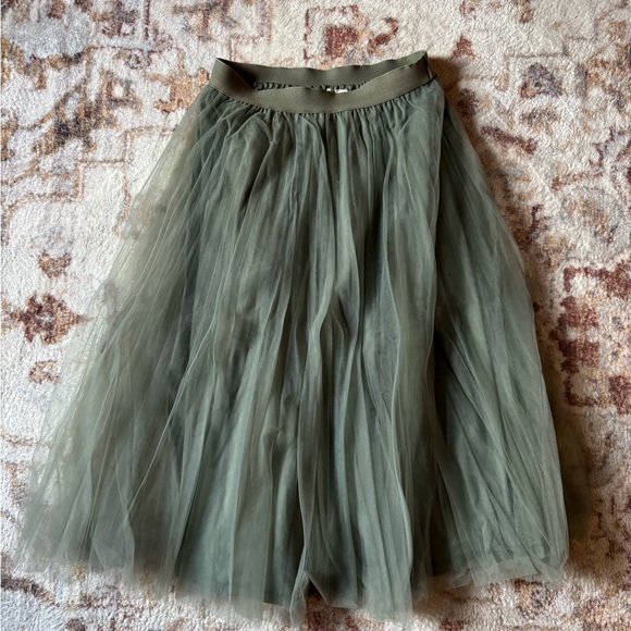 Easel Los Angeles Dresses & Skirts - Easel Los Angeles Green Tulle Skirt